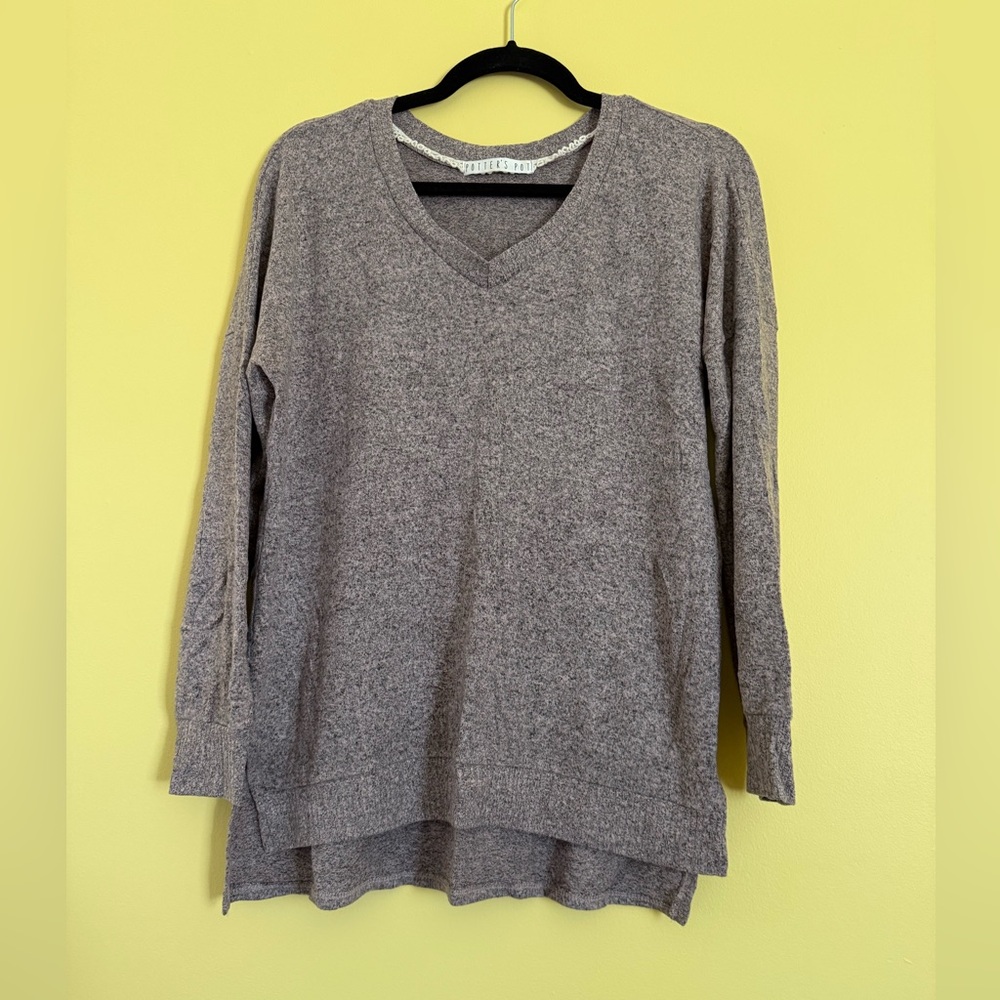 Marled Mauve V-Neck Sweater